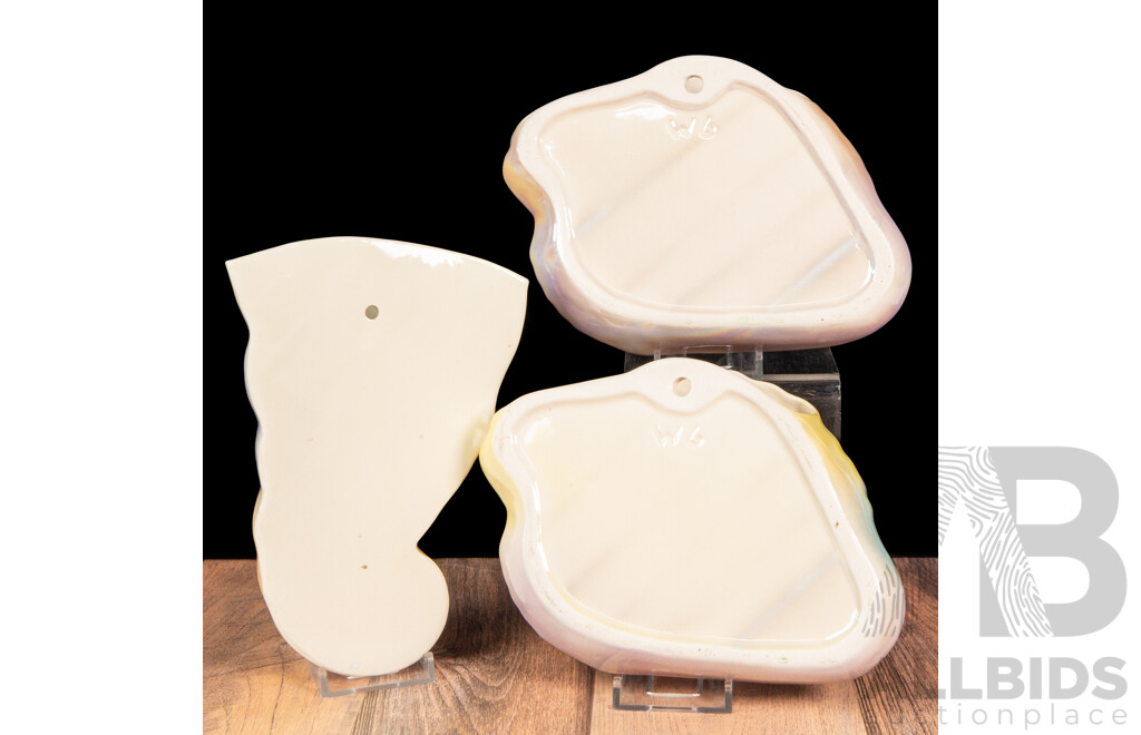 Collection of Three Glazed Australian Ceramic Wall Pockets