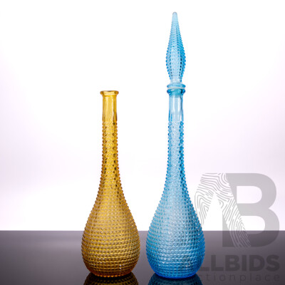 Matched Pair of Vintage Glass Genie Bottles