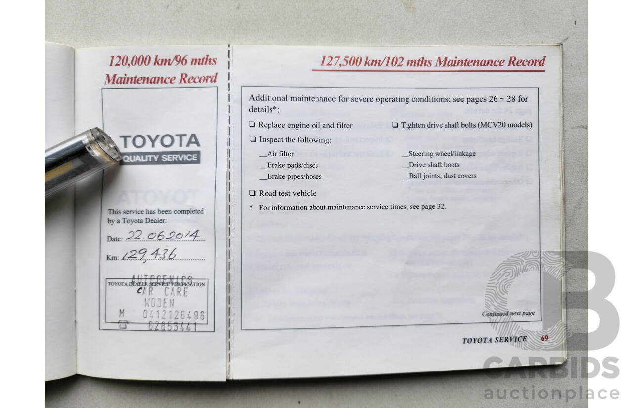 11/2000 Toyota Camry CSi MCV20R 4d Sedan Silver 3.0L