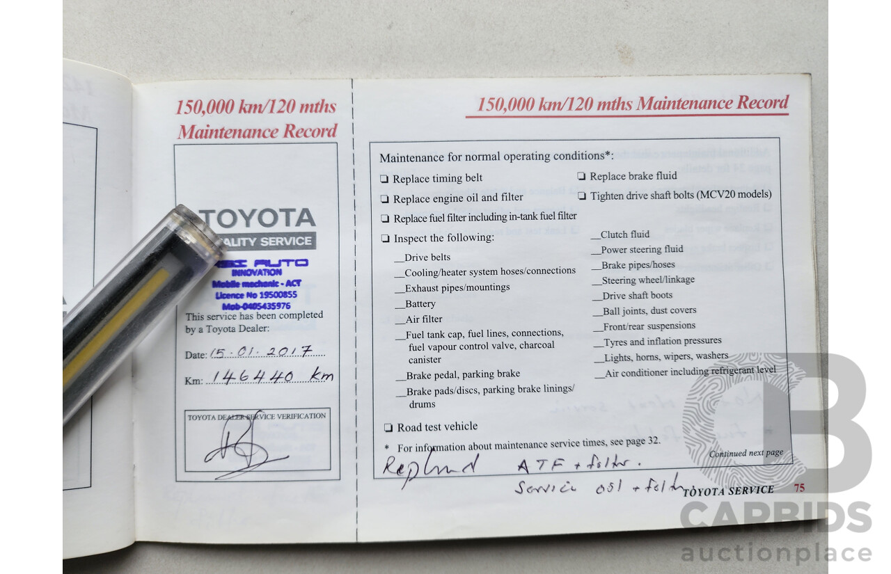 11/2000 Toyota Camry CSi MCV20R 4d Sedan Silver 3.0L