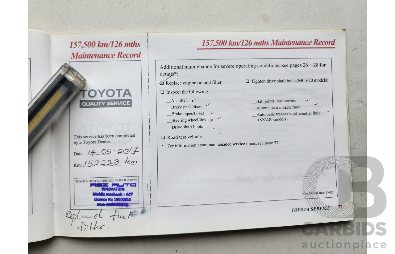 11/2000 Toyota Camry CSi MCV20R 4d Sedan Silver 3.0L