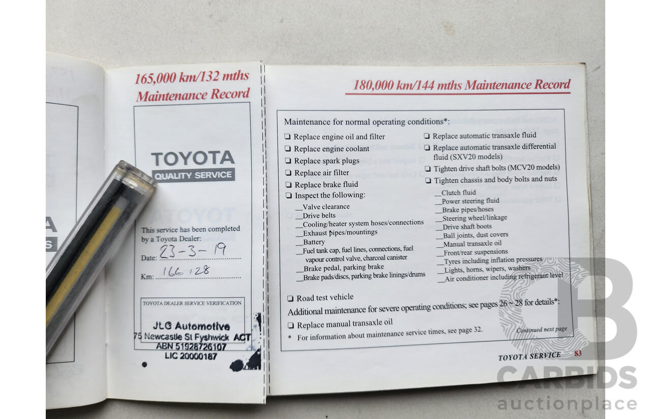 11/2000 Toyota Camry CSi MCV20R 4d Sedan Silver 3.0L