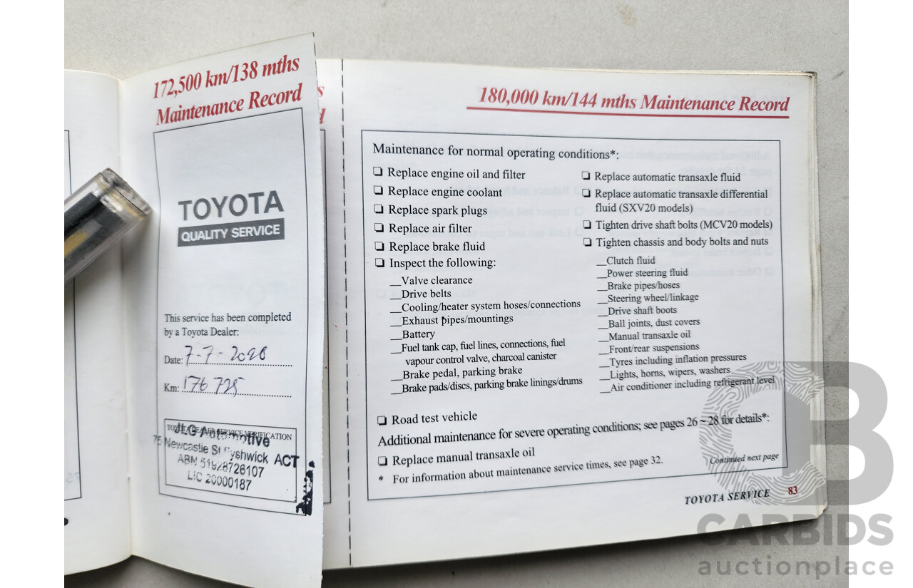 11/2000 Toyota Camry CSi MCV20R 4d Sedan Silver 3.0L