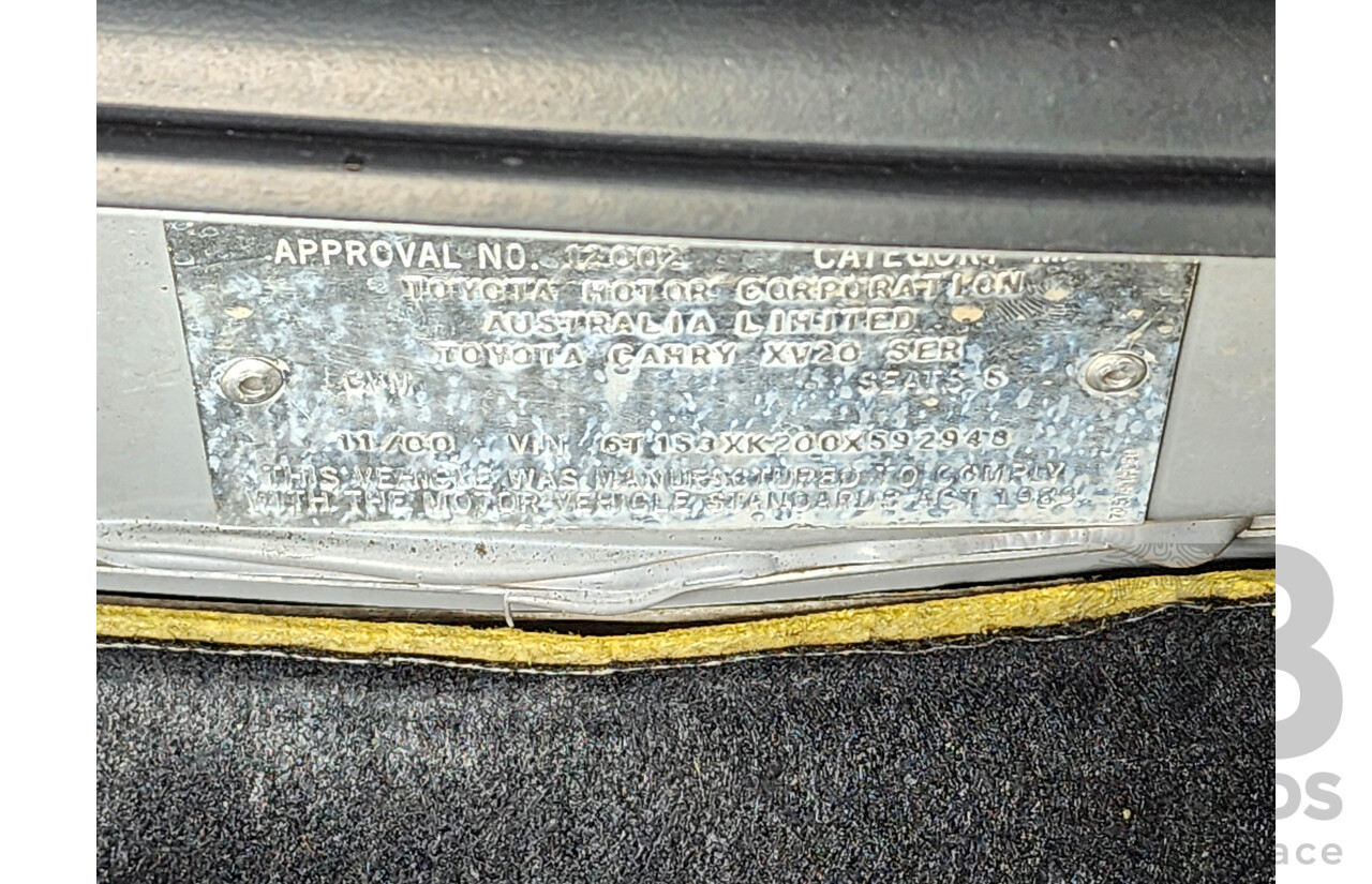 11/2000 Toyota Camry CSi MCV20R 4d Sedan Silver 3.0L