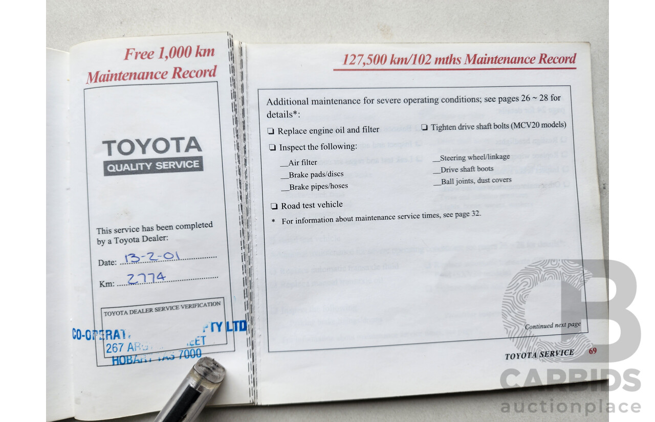 11/2000 Toyota Camry CSi MCV20R 4d Sedan Silver 3.0L