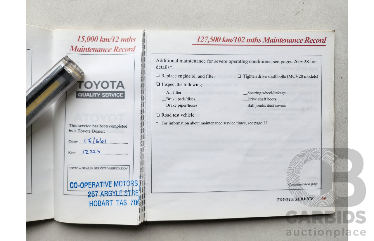 11/2000 Toyota Camry CSi MCV20R 4d Sedan Silver 3.0L