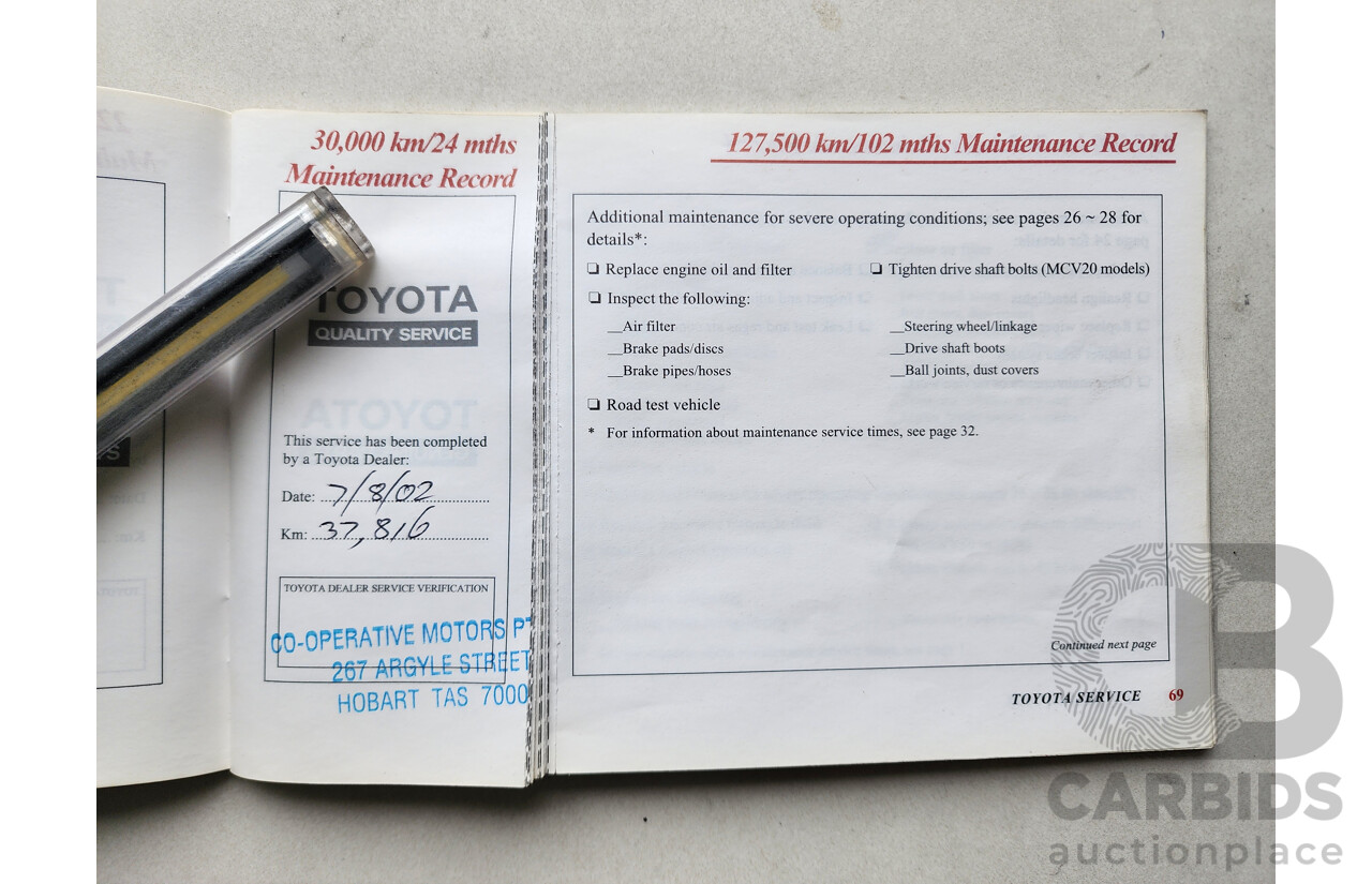 11/2000 Toyota Camry CSi MCV20R 4d Sedan Silver 3.0L