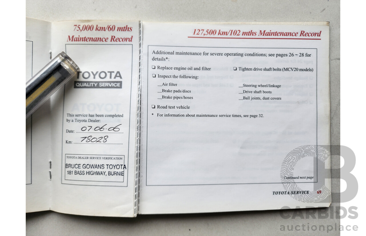 11/2000 Toyota Camry CSi MCV20R 4d Sedan Silver 3.0L