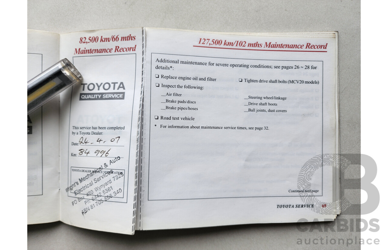 11/2000 Toyota Camry CSi MCV20R 4d Sedan Silver 3.0L