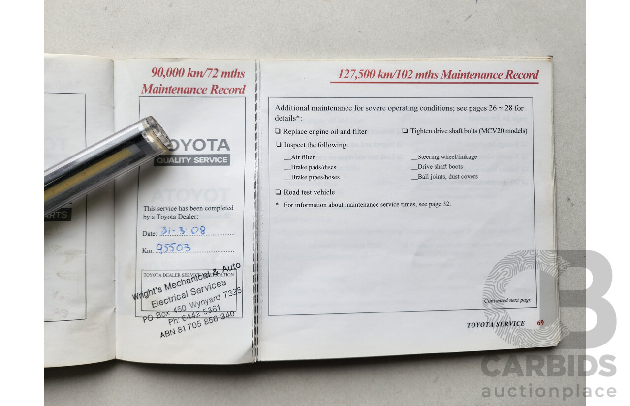 11/2000 Toyota Camry CSi MCV20R 4d Sedan Silver 3.0L