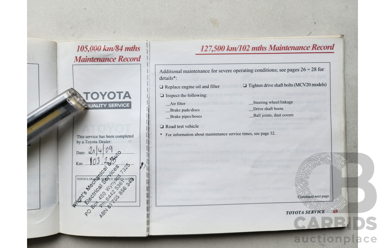 11/2000 Toyota Camry CSi MCV20R 4d Sedan Silver 3.0L