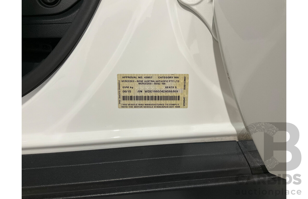 6/2015 Mercedes-Benz ML 250 CDI Bluetec (4x4) 166 MY14 4d Wagon Polar White Turbo Diesel 2.1L