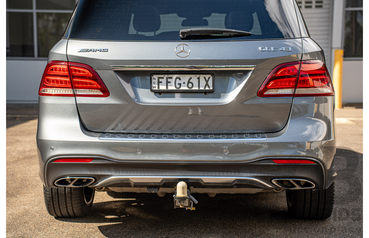 12/2016 Mercedes Benz GLE 43 AMG 4MATIC (AWD) 166 MY17 4d Wagon Selenite Grey Metallic Twin Turbo V6 3.0L