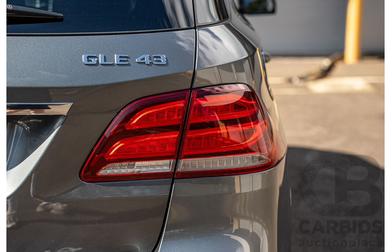 12/2016 Mercedes Benz GLE 43 AMG 4MATIC (AWD) 166 MY17 4d Wagon Selenite Grey Metallic Twin Turbo V6 3.0L