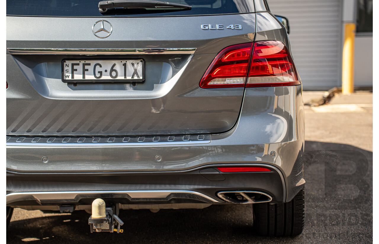 12/2016 Mercedes Benz GLE 43 AMG 4MATIC (AWD) 166 MY17 4d Wagon Selenite Grey Metallic Twin Turbo V6 3.0L