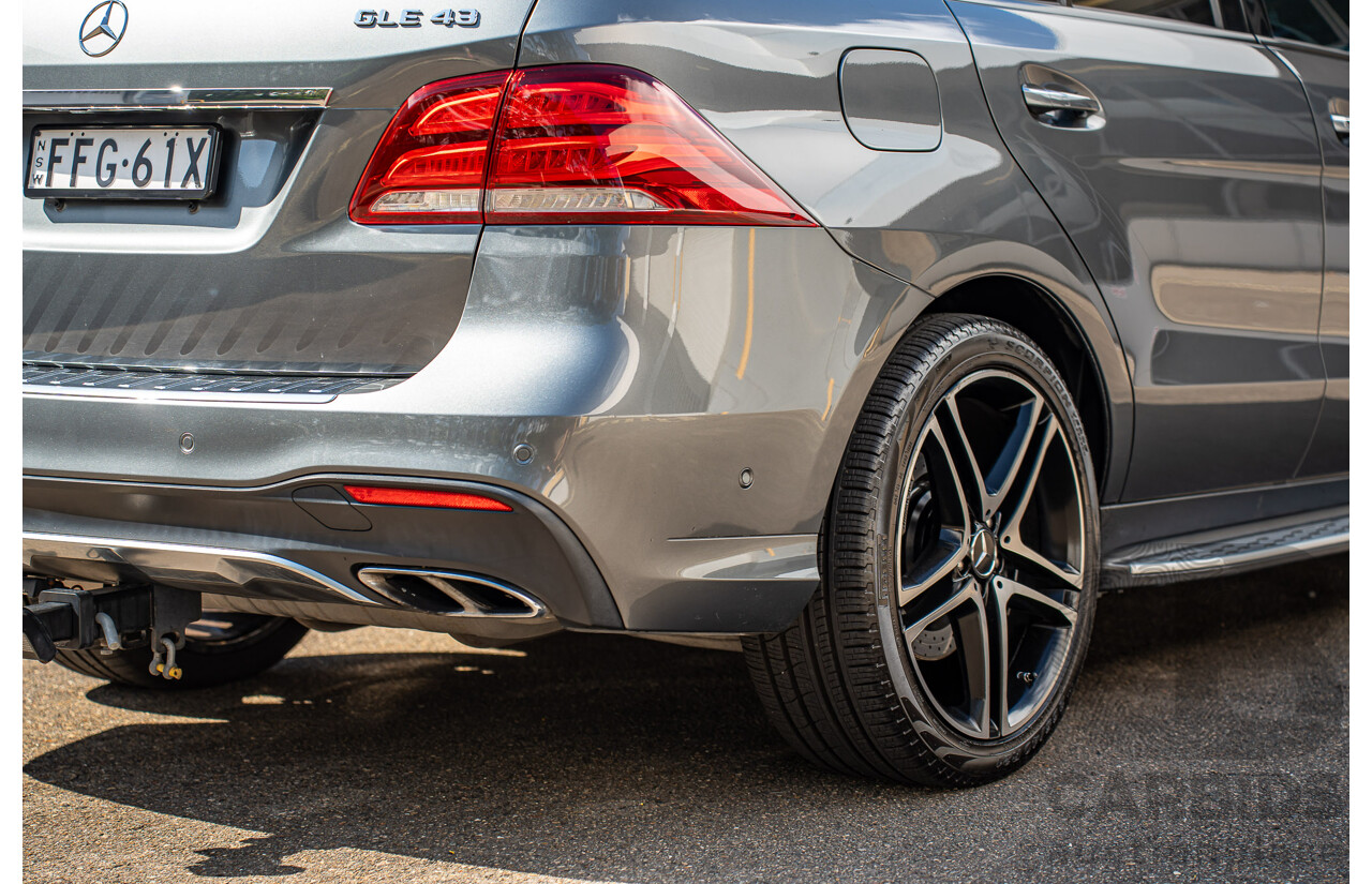 12/2016 Mercedes Benz GLE 43 AMG 4MATIC (AWD) 166 MY17 4d Wagon Selenite Grey Metallic Twin Turbo V6 3.0L