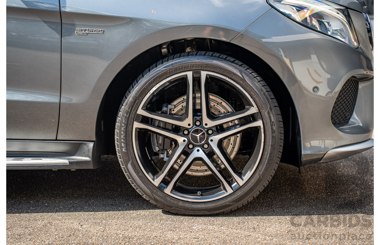 12/2016 Mercedes Benz GLE 43 AMG 4MATIC (AWD) 166 MY17 4d Wagon Selenite Grey Metallic Twin Turbo V6 3.0L