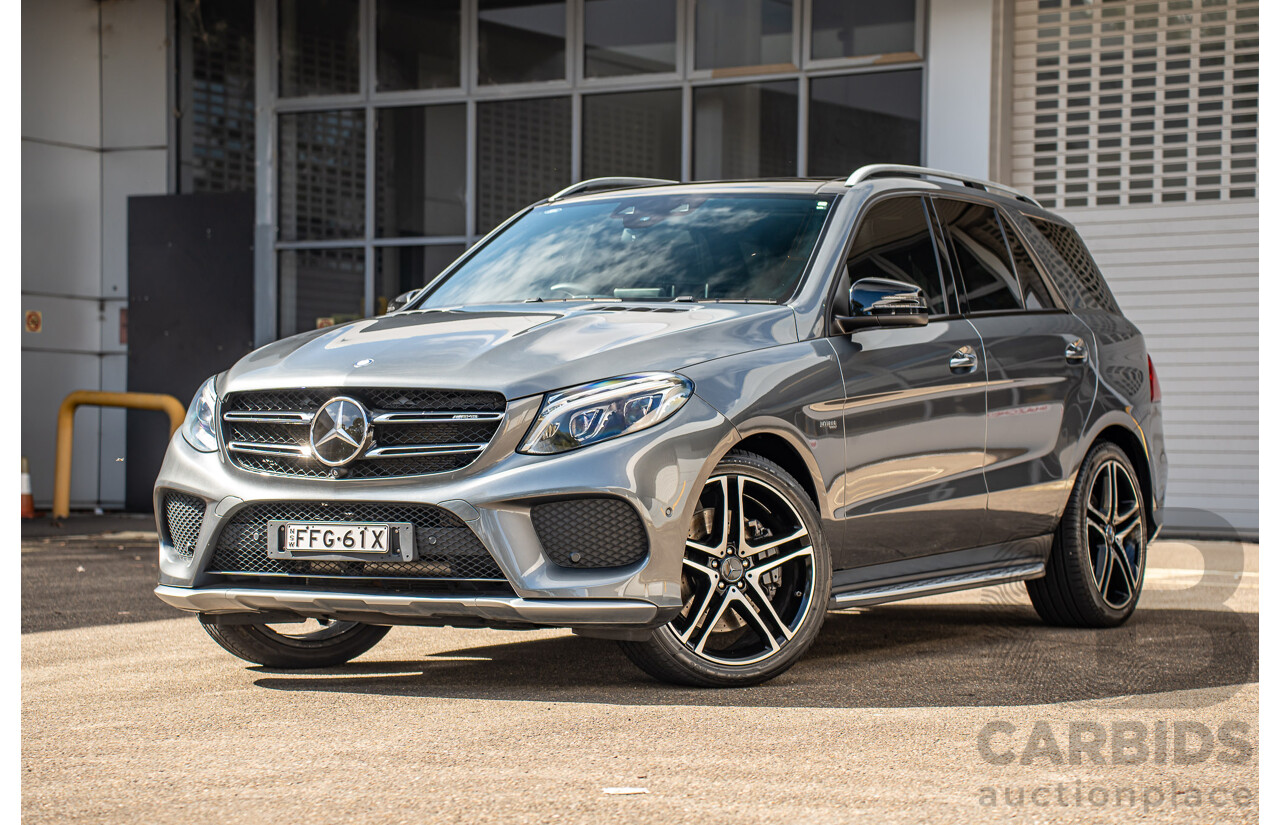 12/2016 Mercedes Benz GLE 43 AMG 4MATIC (AWD) 166 MY17 4d Wagon Selenite Grey Metallic Twin Turbo V6 3.0L