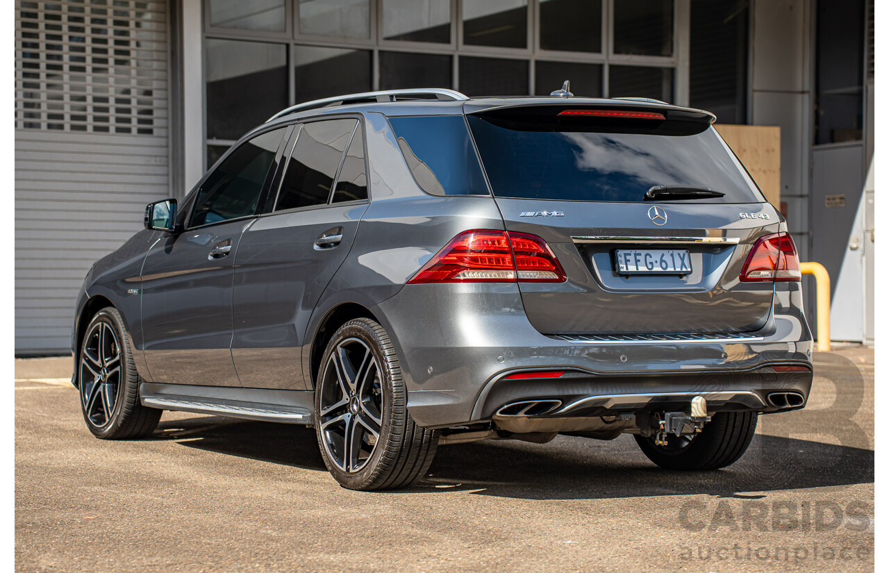 12/2016 Mercedes Benz GLE 43 AMG 4MATIC (AWD) 166 MY17 4d Wagon Selenite Grey Metallic Twin Turbo V6 3.0L