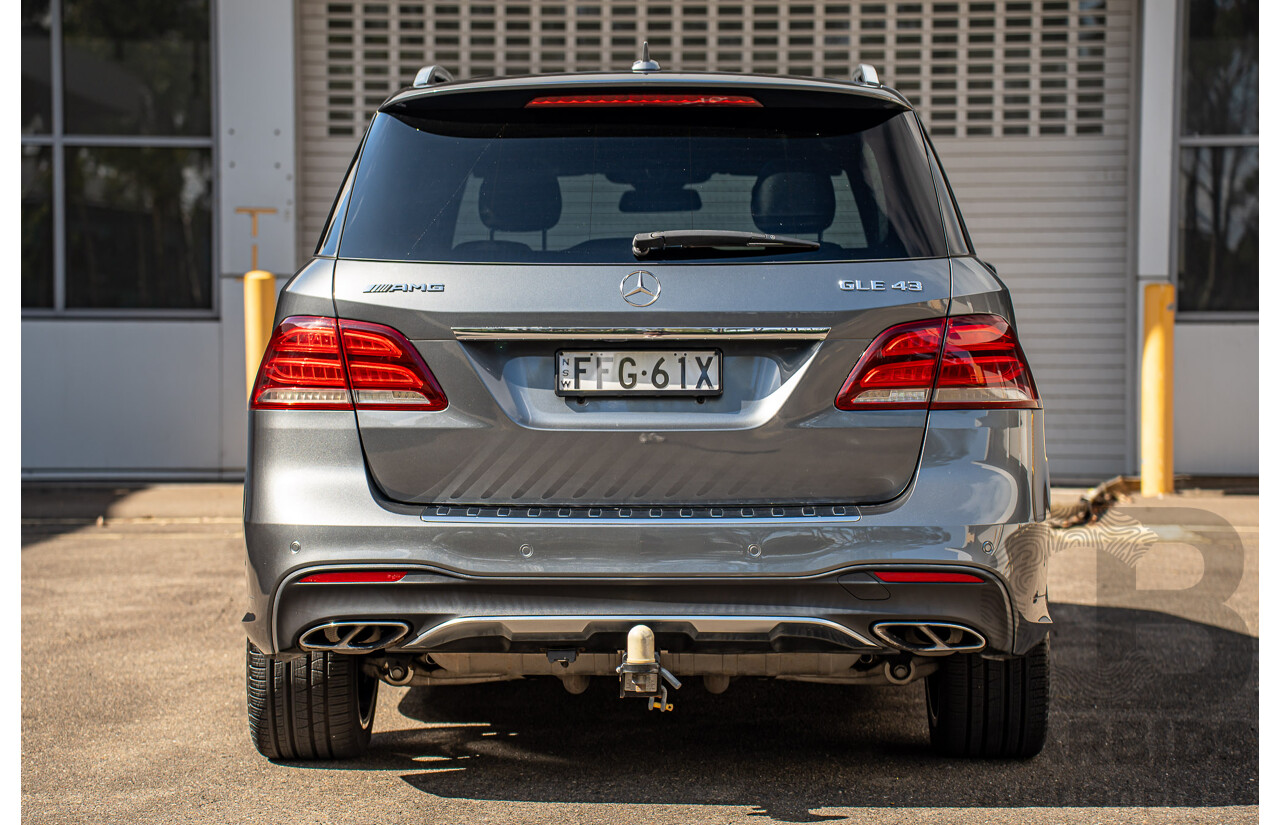 12/2016 Mercedes Benz GLE 43 AMG 4MATIC (AWD) 166 MY17 4d Wagon Selenite Grey Metallic Twin Turbo V6 3.0L