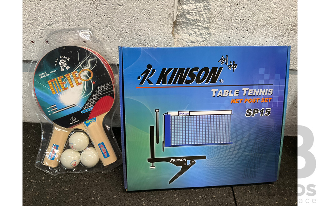 Collection of Various Sports Equipment for Tennis, Table Tennis, Volleyball, Basketball, Soccer, Including Various Balls, Tennis Rotor Spin and More - Lot of 59