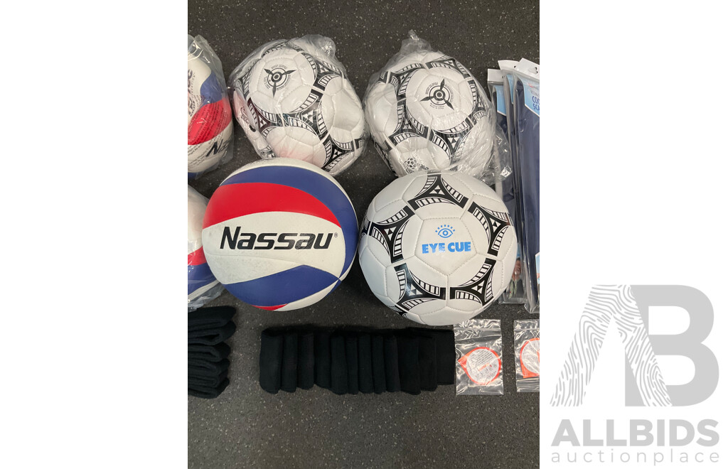 Assorted Volleyball and Soccer Training Equipment  - Lot of 35