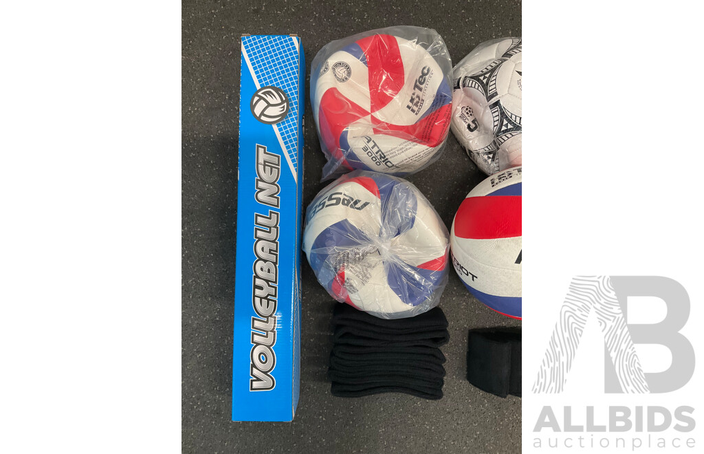 Assorted Volleyball and Soccer Training Equipment  - Lot of 35