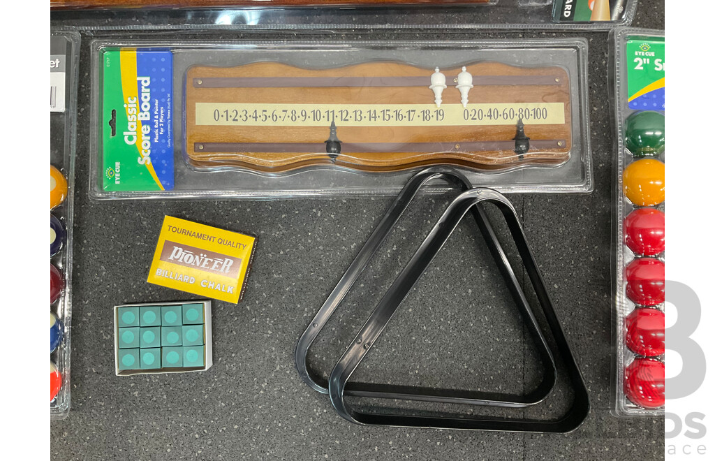 Assorted Billiard Equipment, Including Galaxy Nick Varner Cue (6x) and More - Lot of 13