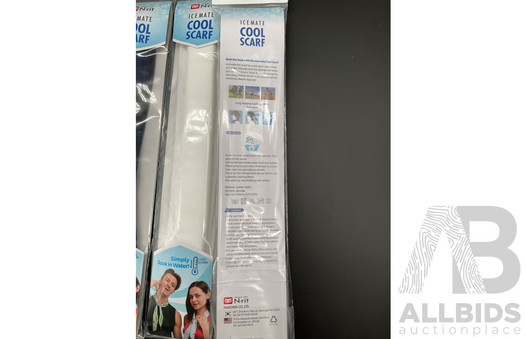 ICEMATE Cool Scarf (White and Navy) - Lot of 60