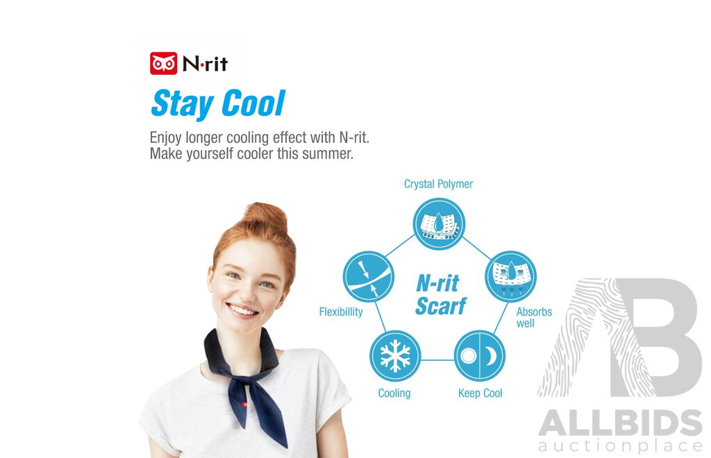 ICEMATE Cool Scarf (White and Navy) - Lot of 60