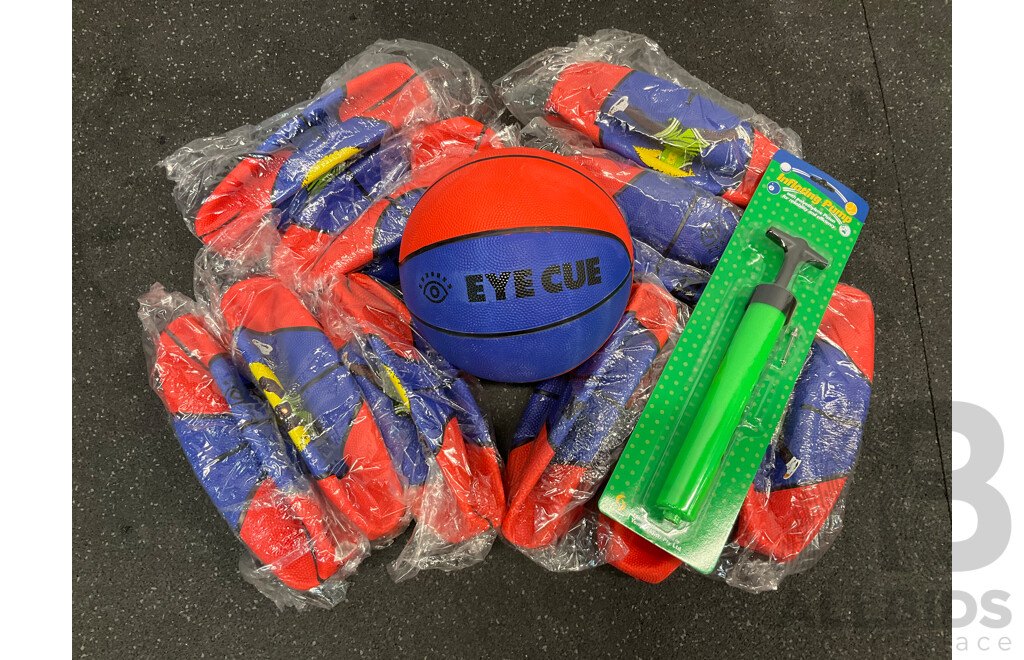 Basketball Training Balls and Inflating Pump - Lot of 12