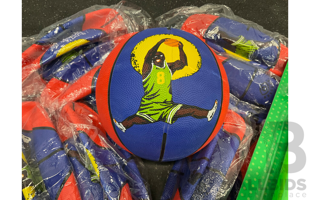 Basketball Training Balls and Inflating Pump - Lot of 12