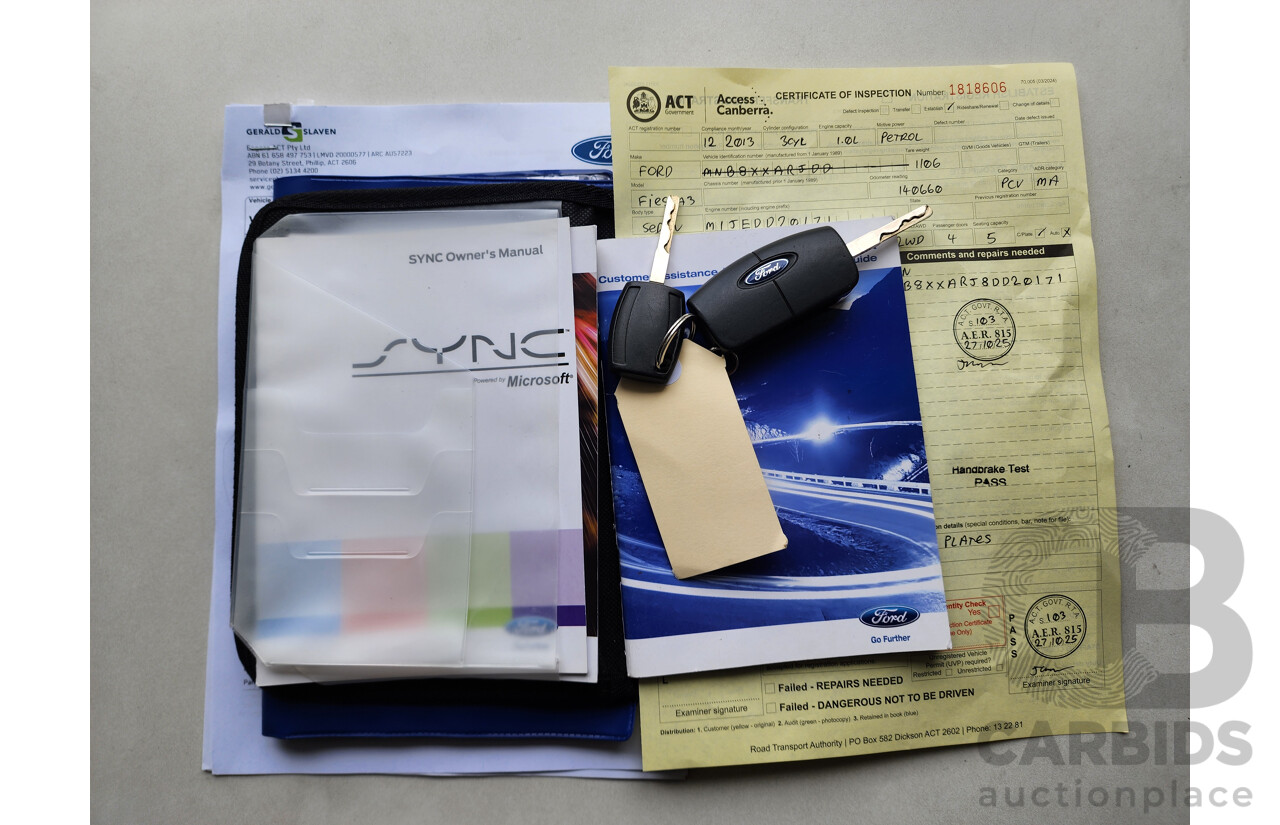 12/2013 Ford Fiesta Zetec WT 5d Hatchback Blue 1.6L