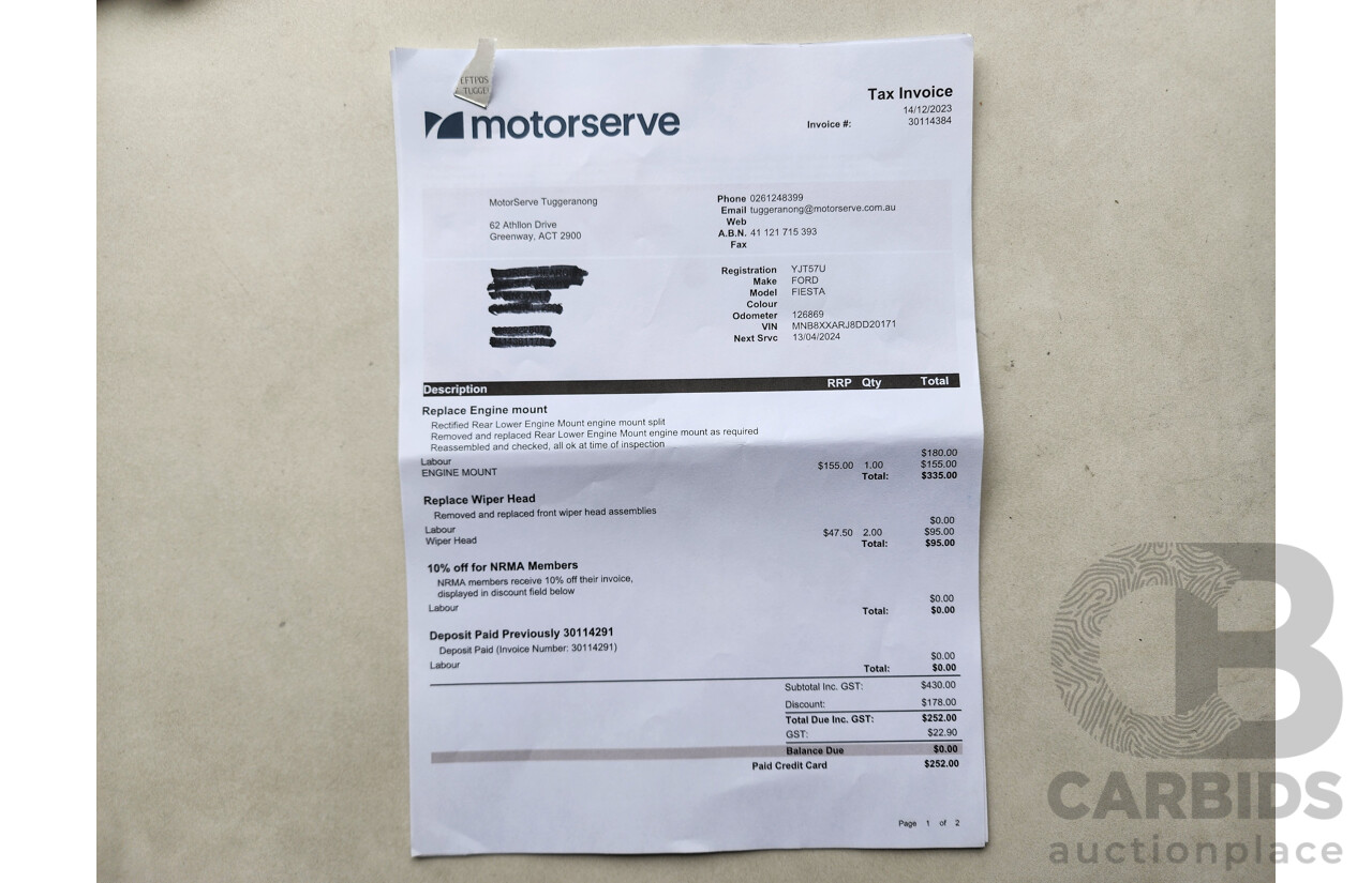 12/2013 Ford Fiesta Zetec WT 5d Hatchback Blue 1.6L