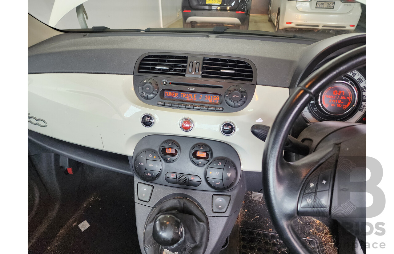 1/2009 Fiat 500 POP  3d Hatchback White 1.2L