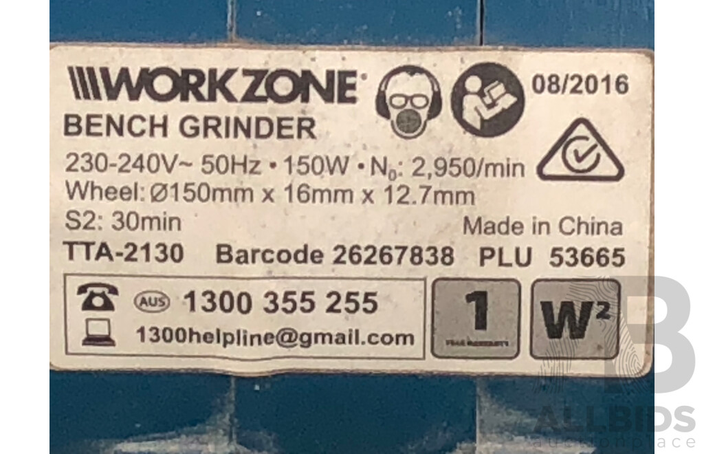 Workzone 150mm Electric Bench Grinder