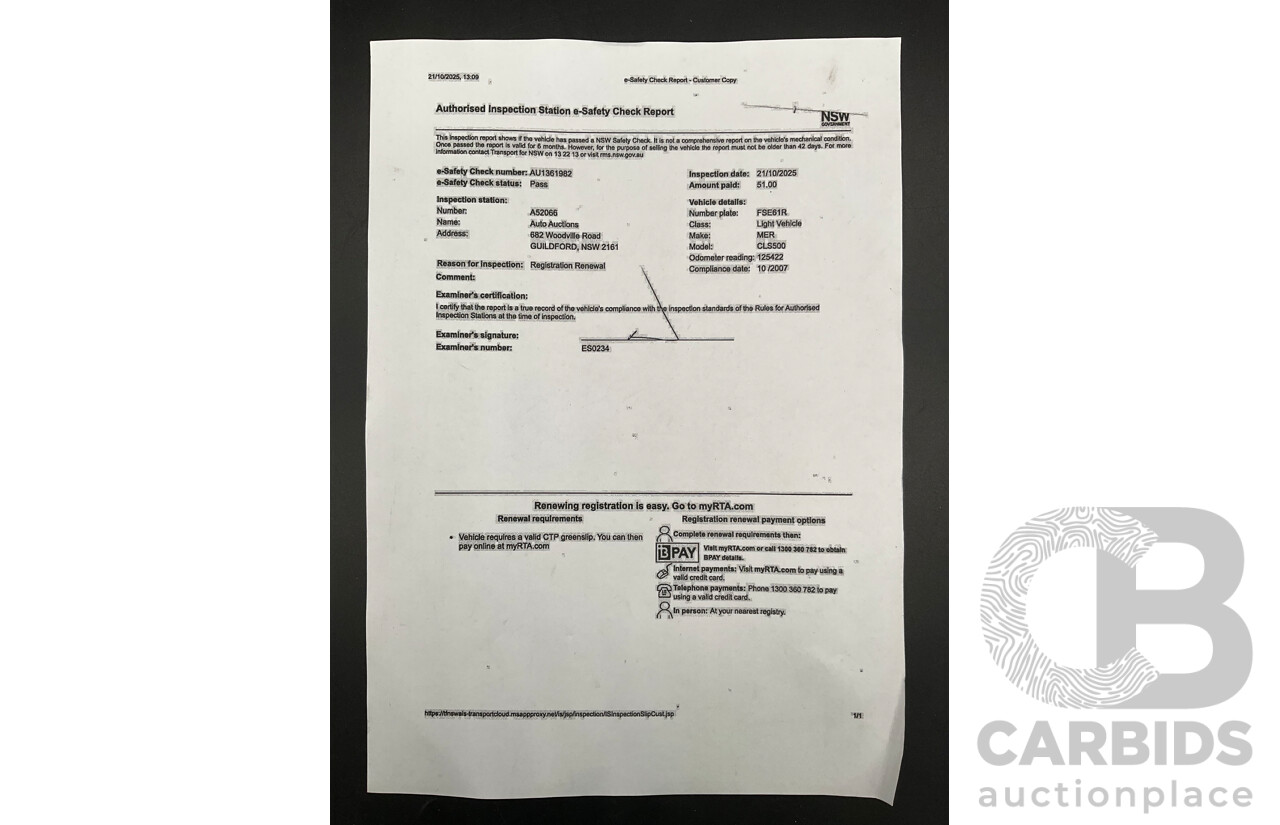 1/2007 Mercedes-Benz CLS 500 219 4d Coupe Iridium Silver Metallic V8 5.0L