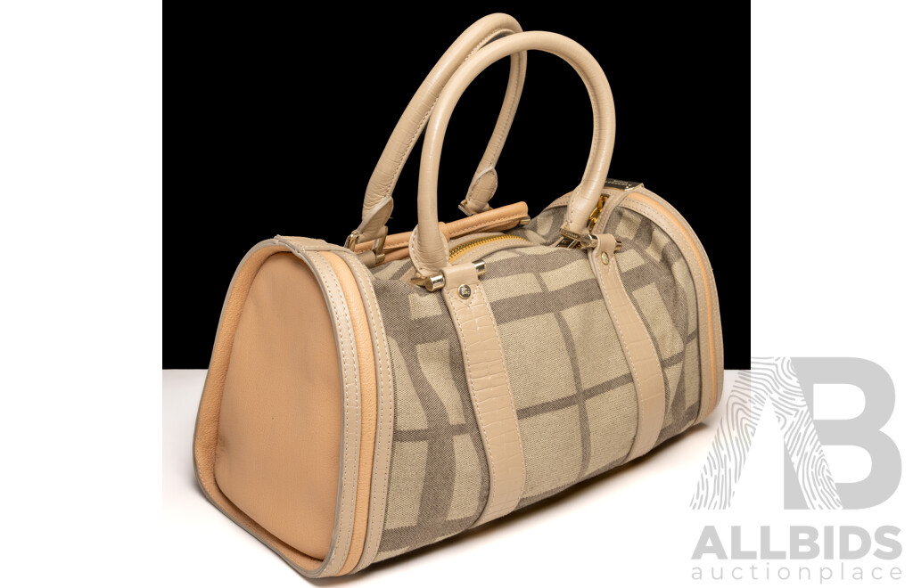Burberry Check Canvas & Leather Tote Bag