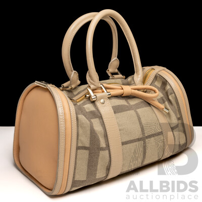 Burberry Check Canvas & Leather Tote Bag