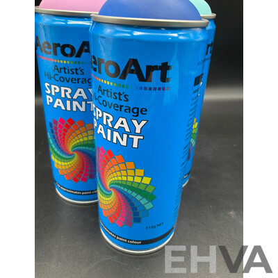 AERO ART Aerosol Spray Paint 312g - Assorted Colors - Lot of 12