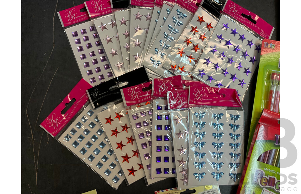 Assorted Household Items - Stickers, Pencils, Hair Scrunchies, Toys, and More