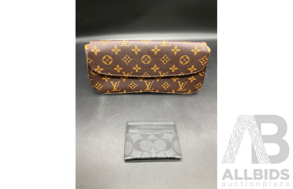 Clutch Branded LOUIS VUITTON, ID Card Case Branded COACH and Wallet Branded GUESS - Lot of 3
