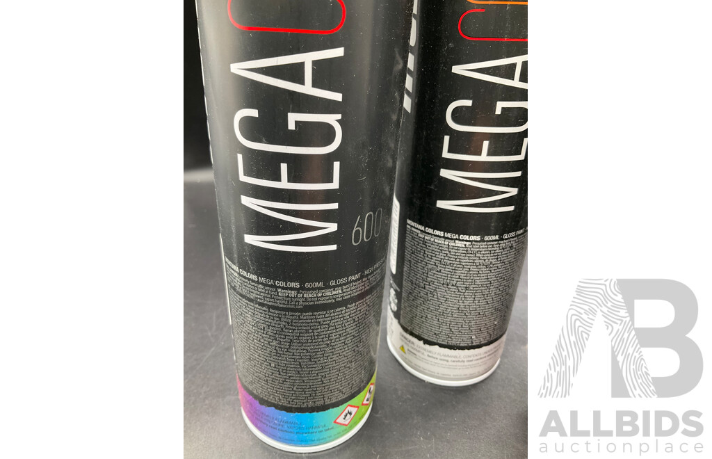 MTN Mega Colors 600g Spray Paint - Assorted Colors - Lot of 4