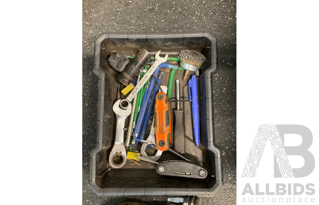 RYOBI 18V ONE+ Angle Grinder with 2 Batteries, Assorted Tools in RYOBI Box