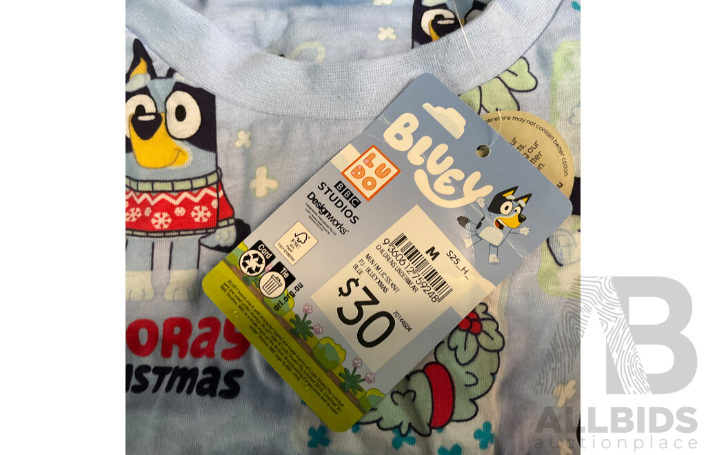 Bluey Size S/M Christmas Pajama Set & U.S POLO ASSN Size XL T-Shirt & Common Shorts Size 40 X2 & ANKO Backpack