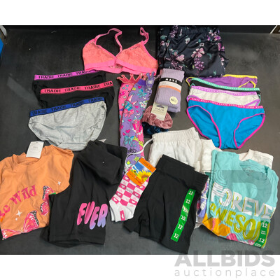 Assorted Girls' / Women's Clothes and Underwear and Socks and Hair Scrunchie