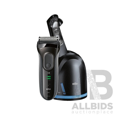 BRAUN Series 3 ProSkin Washable Electric Shaver Black with Clean&Charge Station (3050cc) - ORP $ 249.99