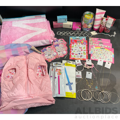 Assorted Aquarius Designs Jewellery & Kids Stickers & Toys and Assorted Bathroom Accessories & 1x Dog Jacket