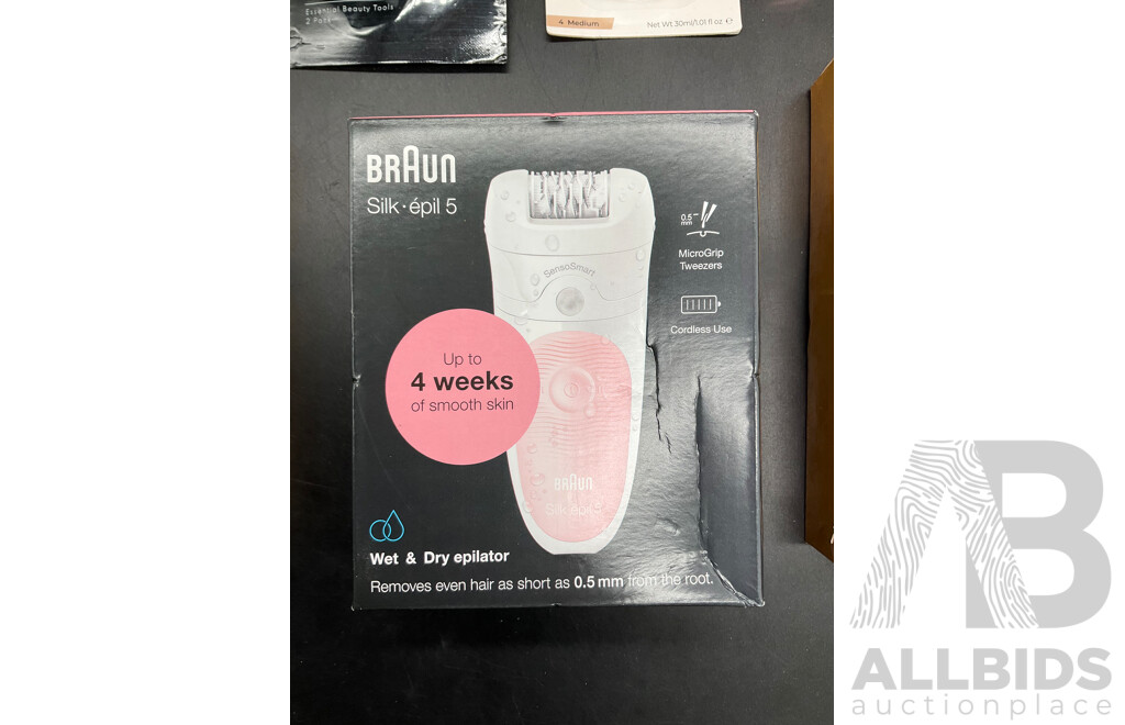 BRAUN Silk-epil 5 Epilator, Manicure and Skincare Products - Lot of 8