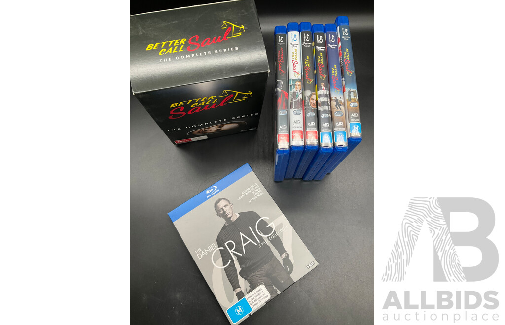 The Daniel Craig 5 Fiml DVD's Collection and Better Call Saul the Complete DVD's Series - Lot of 2